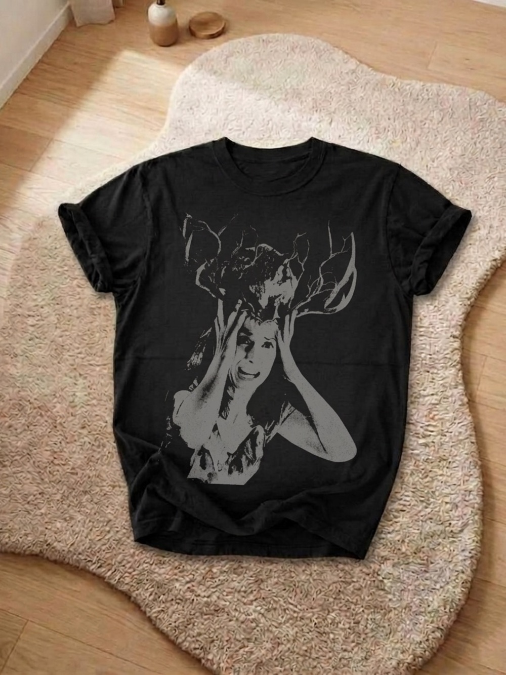 Dear Antler Surreal Art Shirt, Gothic Graphic Tee - Women Artistic Unisex